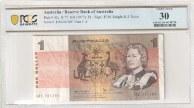 1977 $1 Australia/Reserve Bank of Australia PCGS VF 30   - Image 1 of 2