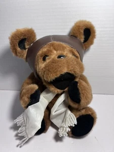 1990 Grateful Dead Bear with Tag 12" Jointed Brown Aviator Pilot Liquid Blue - Picture 1 of 12