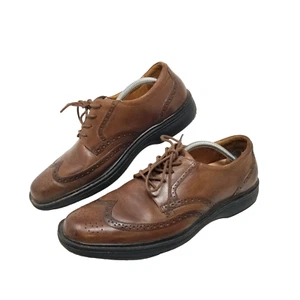 Dr. Comfort Diabetic Wingtip Brown Leather walking Lace-Up Dress Shoes Mens 10 M - Picture 1 of 11