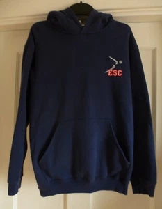 12-13 Years Navy Blue ESC Fruit of the Loom Hooded Jumper with Kangaroo Pocket - Picture 1 of 11