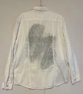 Camicia uomo Calvin Klein ricamata XL bianca manica lunga con bottoni - Foto 1 di 11