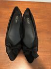 Kenneth Cole reaction black wedge Lilly Bow pointy toe flat size 10M