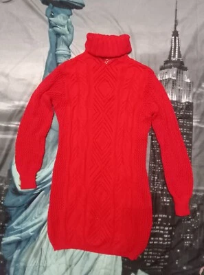 Vintage 90 GIANNI VERSACE red wool Sweater Dress Size 44 - Image 1 of 4
