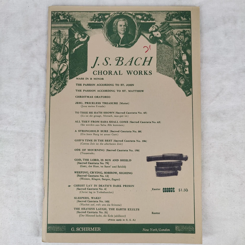 1964 Christ Lay In Death's Dark Prison J. S. BACH Choral Works пасхальная кантата 4 - Изображение 1 из 4