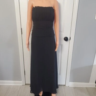 Maxi Vestido Negro B2 Para Mujer Formal Boda Damas de honor Baile de graduación Gala Talla 14 Foto 1 de 4