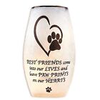 Stony Creek Best Friend Pet Lighted Vase Glass Paw Print Heart-Pet Memorial 5.25