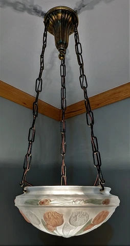33 Vintage Antique Art Deco Glass Shade Ceiling Light Fixture Lamp Chandelier Cover