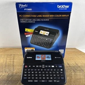 Brother PT-D600 Label Maker With Color Display Works/prints! - No Power Cord - Picture 1 of 11
