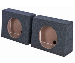 (2) Q-POWER QTW12 Single 12" Sealed Car Audio Subwoofer Box Pair (Open Box) - Picture 1 of 6