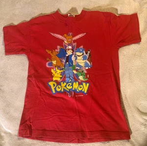 Rare Vintage 1999 Nintendo Pokemon Ash, Pikachu, Charizard - Red T-shirt Youth L - Picture 1 of 3