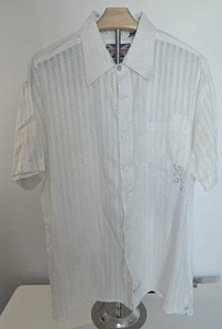 ENGLISH WASH Herren 3XL weiß schwarz gepunktet Kurzarm Hemd -385 - Bild 1 von 9