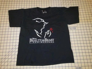 Vintage Disney Beauty & The Beast Musical Kids Youth Large Black T Shirt - Picture 1 of 5