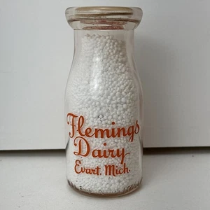 Halbes Pint Pyro Milchflasche Flemings Dairy EVART MICHIGAN MICH MI - Bild 1 von 11
