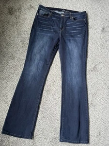 Damenjeans New York & Co Soho Stretch Curvy Jeans (Bootcut) Größe 14 Tall Dark - Bild 1 von 7