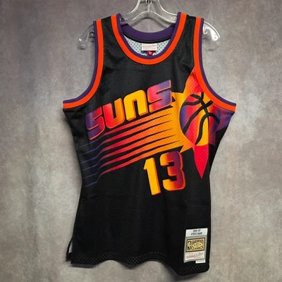 NWT Mitchell & Ness HWC Phoenix Suns Steve Nash 13 Big Face Black Jersey L $140 - Image 1 of 4