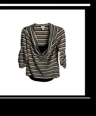 Blusa Top Maternidad Ropa de Enfermería Crema Negro Talla XL GUC LEER* Foto 1 de 4