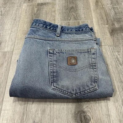 Jeans Carhartt Para Hombre 42x32 Calce Relajado Resistente Pierna Recta Desteñido Envejecido Foto 1 de 4
