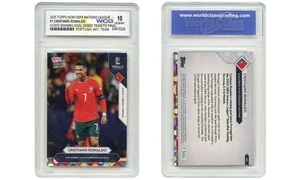 2025 Topps UEFA CRISTIANO RONALDO Goal Sends Team To Final Card #1 GEM-MINT 10 - Picture 1 of 4