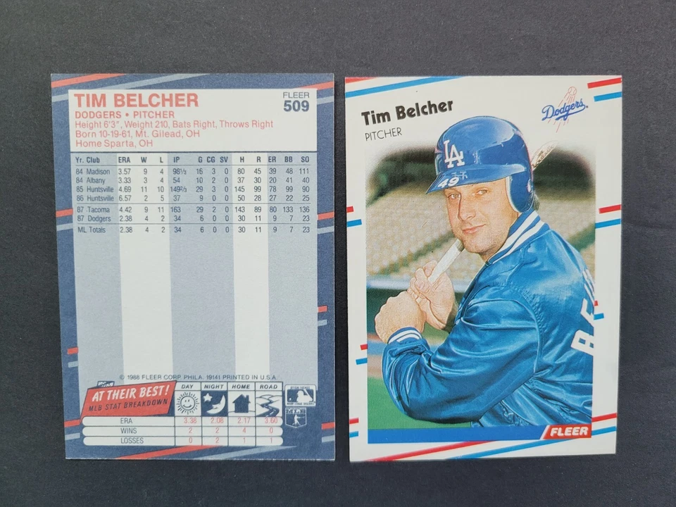 TIM BELCHER Baseball Card #509 1988 Fleer Atlanta Braves - Image 1 of 1