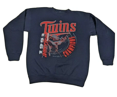 VTG 90s Minnesota Twins MLB Champions Crewneck Sweatshirt Adult L / XL Tultex Cover