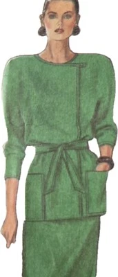 1980s Batwing Longline Asymmetric Tunic Top Skirt Sewing Pattern New Look 6848 - Image 1 of 3