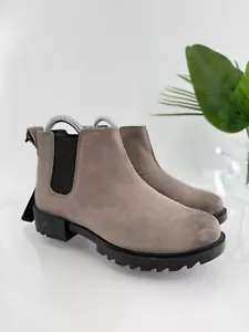 Sorel Women Emelie Waterproof Chelsea Booties Boots Grey Brown Leather Size 5 - Picture 1 of 13