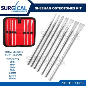 Set of 7 Pcs SHEEHAN Osteotomes Surgical Dental Instruments German Grade - Picture 1 of 3