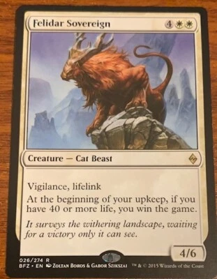 2015 MTG Battle for Zendikar Felidar Sovereigm #026/274 Used Free Shipping - Image 1 of 2