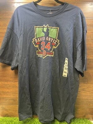 DAVID ORTIZ No 34 BOSTON RED SOX Final Season (2XL) T-Shirt w/ Size Sticker Tags - Image 1 of 4