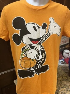 Disney MICKEY MOUSE Mujer Pequeña Naranja Camiseta SS Top Calabaza Halloween Disney - Imagen 1 de 7