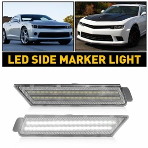 Left & Right Front Bumper LED Side Marker Light White For Chevrolet Camaro 10-15 - Picture 1 of 19