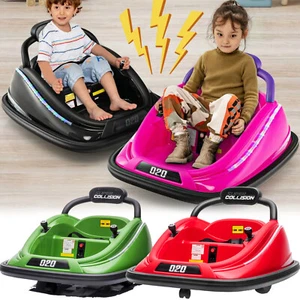 Kids Electric Ride On Bumper Car Vehicle 360° Spin w/ Remote Control LED Lights - Picture 1 of 19