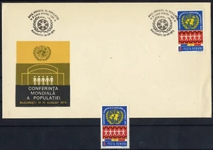 Romania 1974 WORLD POPULATION CONFERENCE Bucharest MNH, OG+ cover FDC - Picture 1 of 1