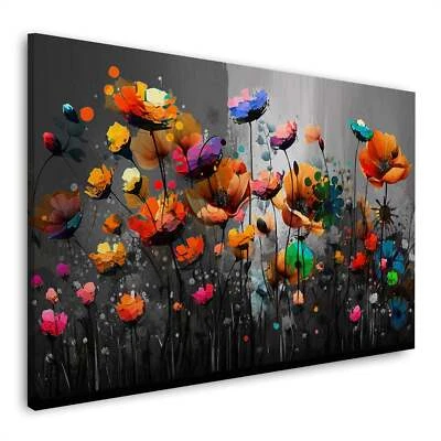 Abstrakt Blumen Colour Natur Wandbild Leinwandbild Kunst XXL Deko - Bild 1 von 4