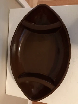 Bandeja para servir chips/inmersión en forma de fútbol americano 18" plástico resistente marrón Foto 1 de 2