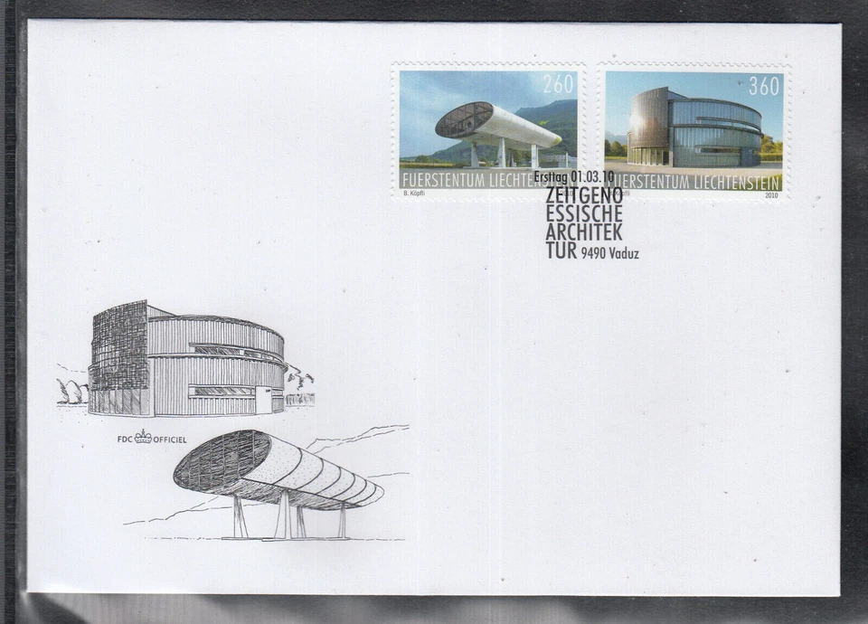 Liechtenstein 2010 FDC - Architektur - Image 1 of 1