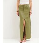 NWT Tazz Maxi Linen Skirt in Olive Oil Green Size 6