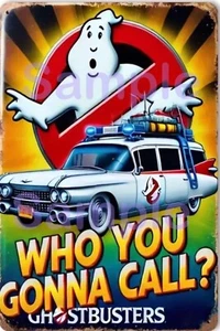 GHOST BUSTERS Rustic Look Vintage Tin Metal Sign Man Cave, Shed-Garage & Bar - Picture 1 of 2