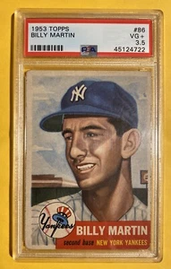 1953 Topps Baseball Billy Martin #86 PSA 3,5! NEW YORK YANKEES LEGEND! MANAGER - Bild 1 von 2