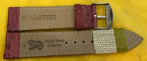 Purple Watches Watch Strap Fine Genuine Frog Diloy-Delux Available 16-18 & 22 - Picture 1 of 3