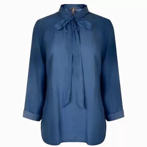 Casual-Stil! Stylishe HUGO BOSS Orange CELTIS Bluse TUNIKA Gr. 36 Indigoblau - Bild 1 von 6