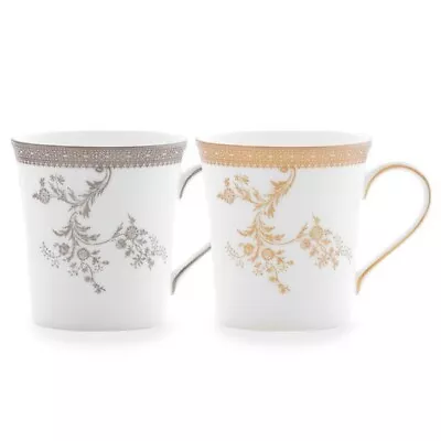 Juego de tazas par de encaje Wedgwood Vera Wang Vera platino dorado plata 300 ml Japón nuevo Foto 1 de 4