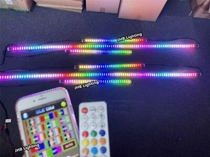 DOUBLE ROW RGB CHASING LED Car Trucks Underglow Strips Lights 4x50CM+2x150CM KIT - Picture 1 of 23