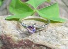 Ω ring triangle purple amethyst stone of February sterling silver 925 size 18.1