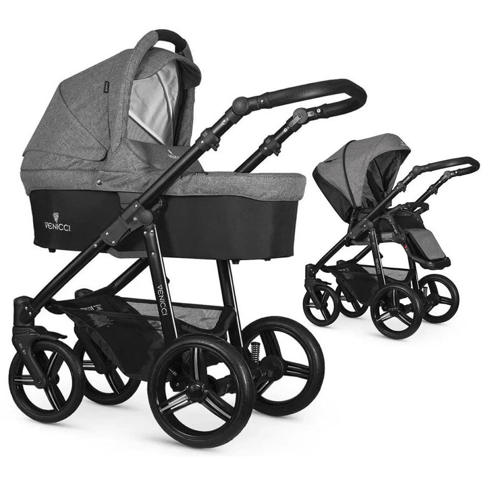 Venicci Soft Stroller with Bassinet in Denim Grey - Image 1 of 4