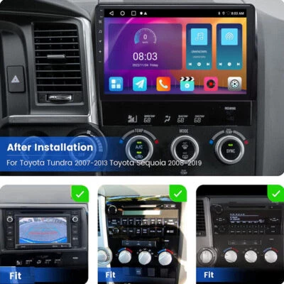 For Toyota Tundra 2007-2013 Sequoia 2008-2019 Car Stereo GPS BT Radio Android 13 - Imagem 1 de 4