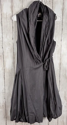Vestido para mujer Elan M paracaídas de colección gris envolvente dobladillo burbuja Steampunk Y2K cuello chal Foto 1 de 4