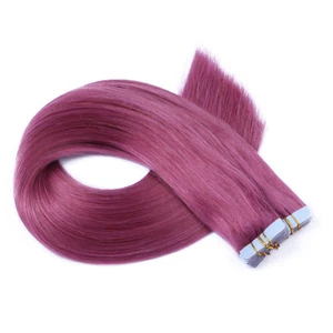 Tape In On - VIOLETT - Hair Extensions 100% Echthaar Remy Haarverlängerung Haar - Bild 1 von 9