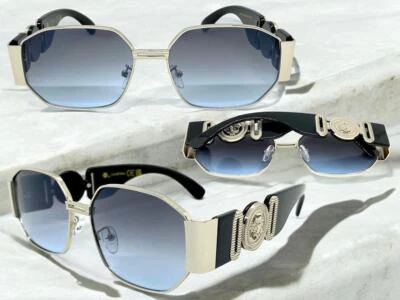 Gafas de sol clásicas vintage retro hardcore estilo rapero hip hop marco plateado para hombre Foto 1 de 4