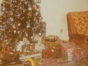 Vintage Candid Color Photograph Christmas Tree with Presents Holiday Home  - Picture 1 of 9